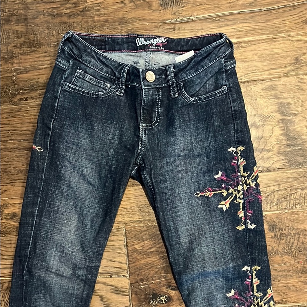 Wrangler Women's Skinny Jeans - Black with Embroidery